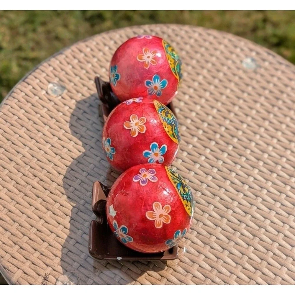Day of the Dead Sugar Skull Decorative Balls Pier 1 Halloween‎ Decor Lot of 8